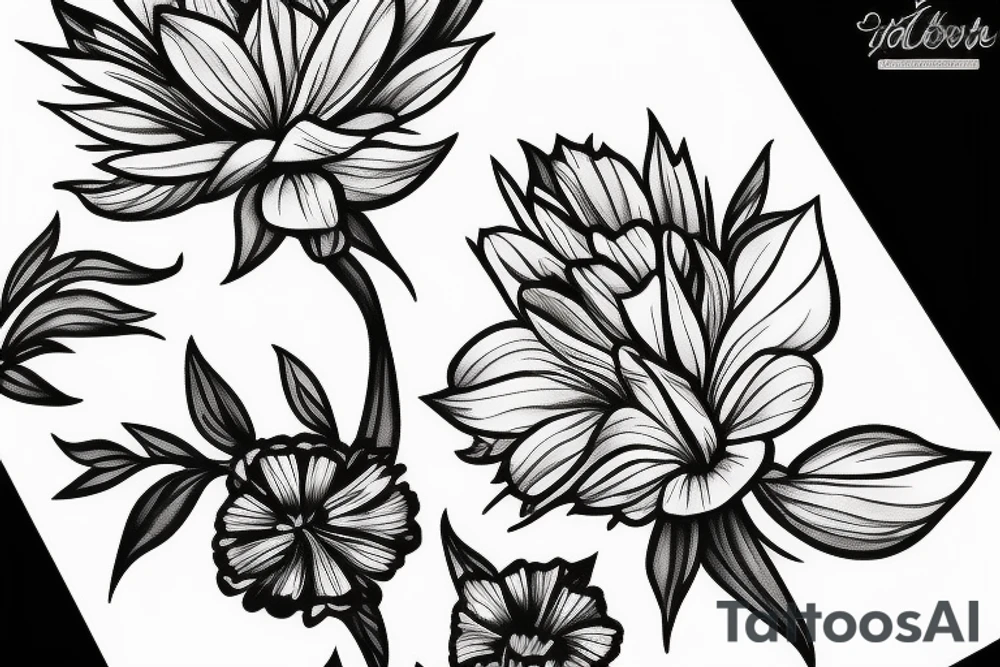 FLOWER IN MOUNTAIN tattoo idea