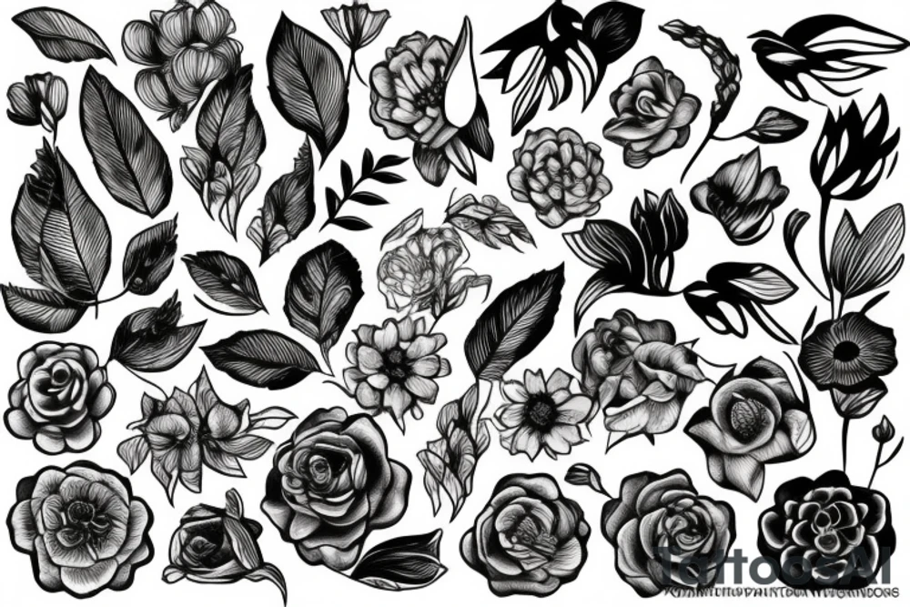 FLOWER IN MOUNTAIN tattoo idea