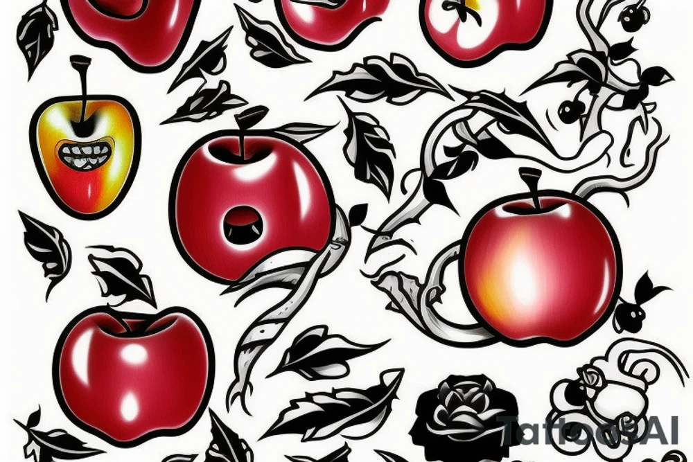 apple with a bite out of it tattoo idea