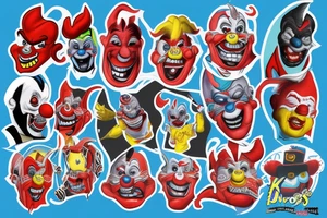 Killer Klowns From Outerspace meets the New Jersey Devils hockey team tattoo idea