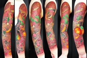 3d apple tattoo idea