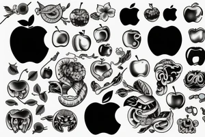 3d apple tattoo idea