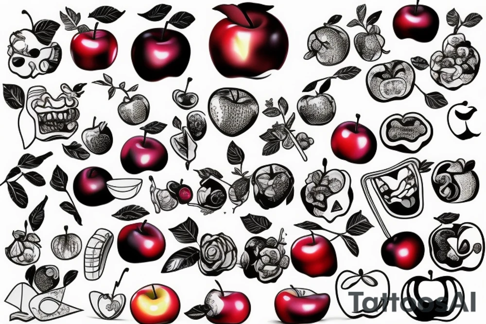 3d apple tattoo idea