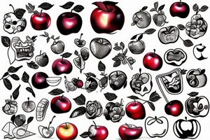 3d apple tattoo idea