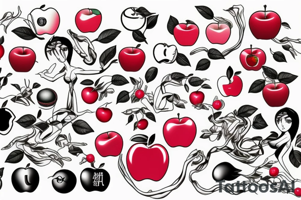 3d apple tattoo idea