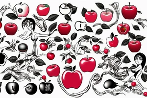 3d apple tattoo idea