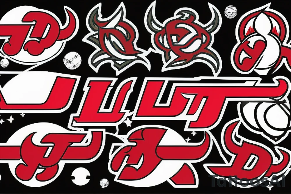 New Jersey Devils logo in Space tattoo idea
