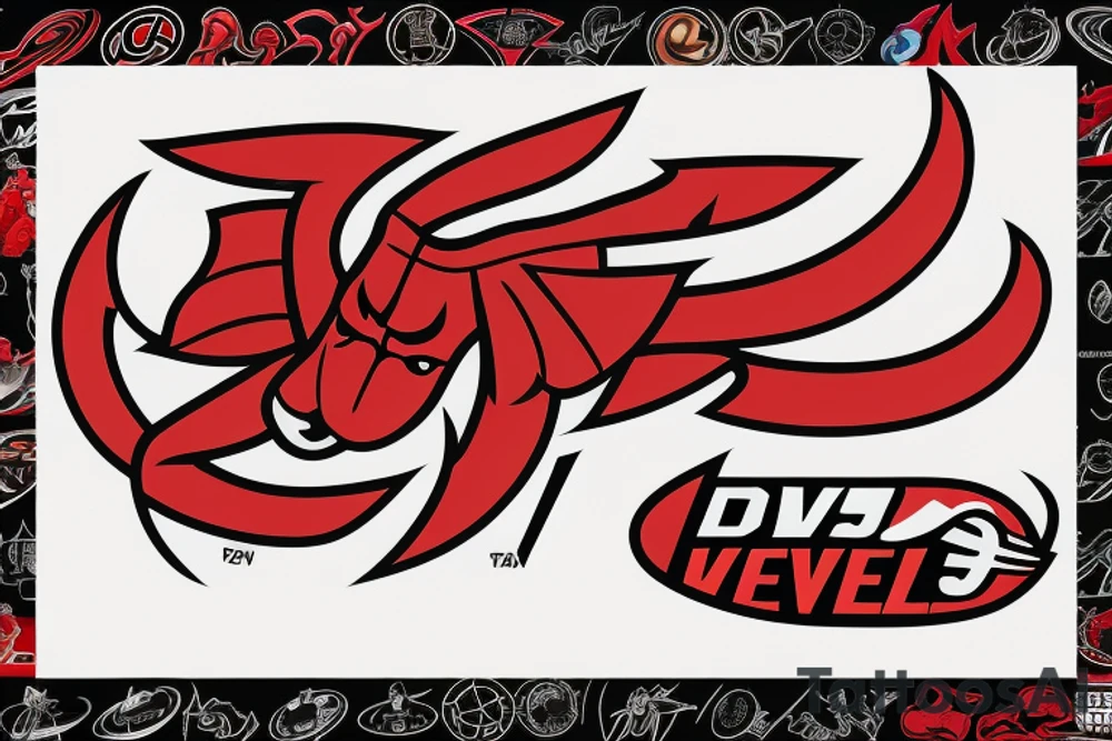 New Jersey Devils logo in Space tattoo idea