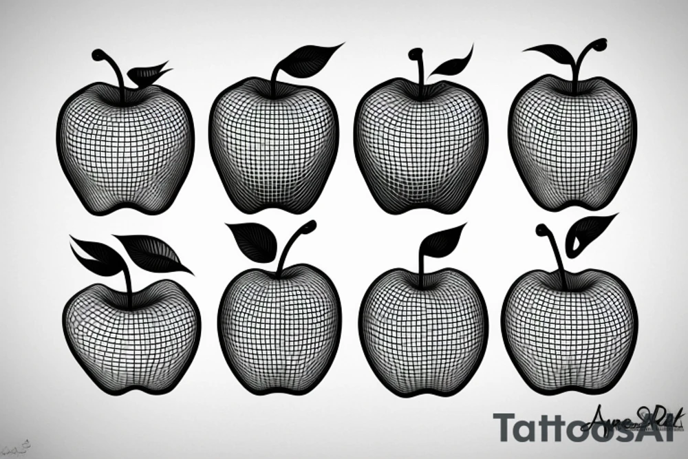 3d apple tattoo idea
