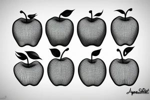 3d apple tattoo idea