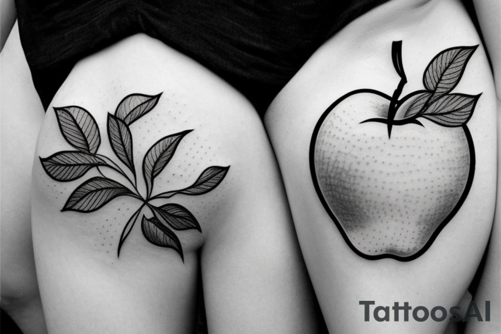 3d apple tattoo idea