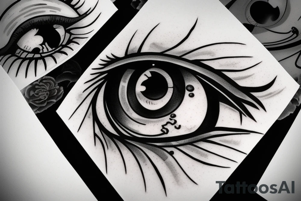 3d eye ball bloodshot tattoo idea