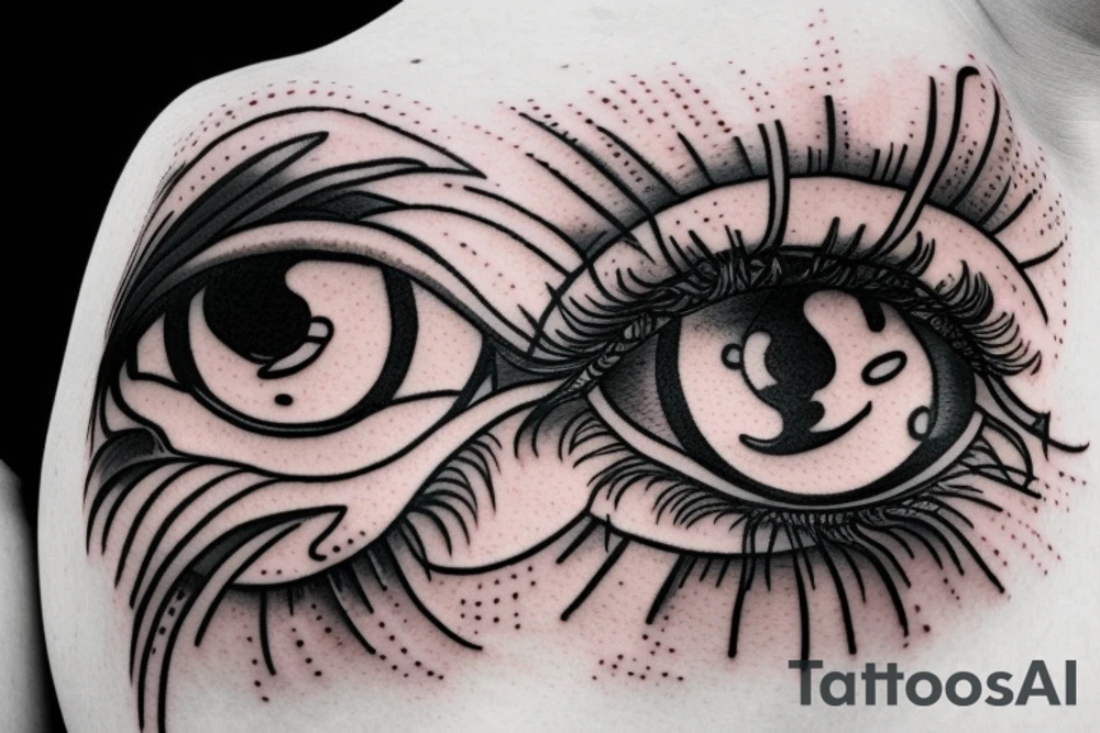 3d eye ball bloodshot tattoo idea