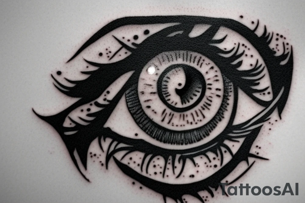3d eye ball bloodshot tattoo idea