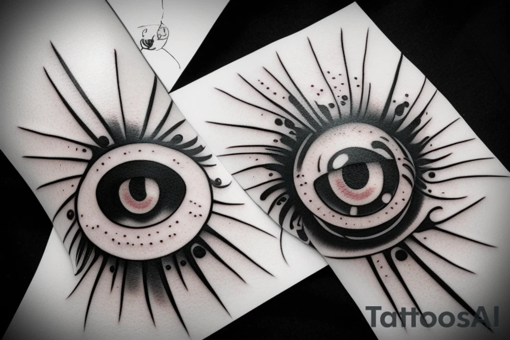 3d eye ball bloodshot tattoo idea