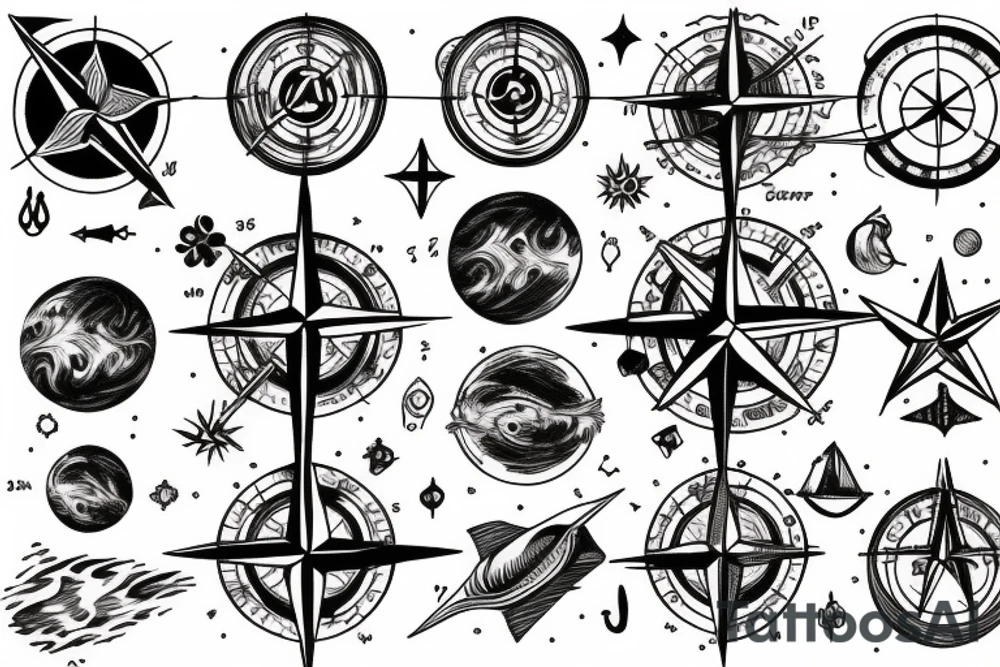 compass star planet
Not all who wander are lost tattoo idea