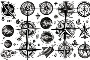 compass star planet
Not all who wander are lost tattoo idea