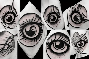 3d eye ball bloodshot tattoo idea