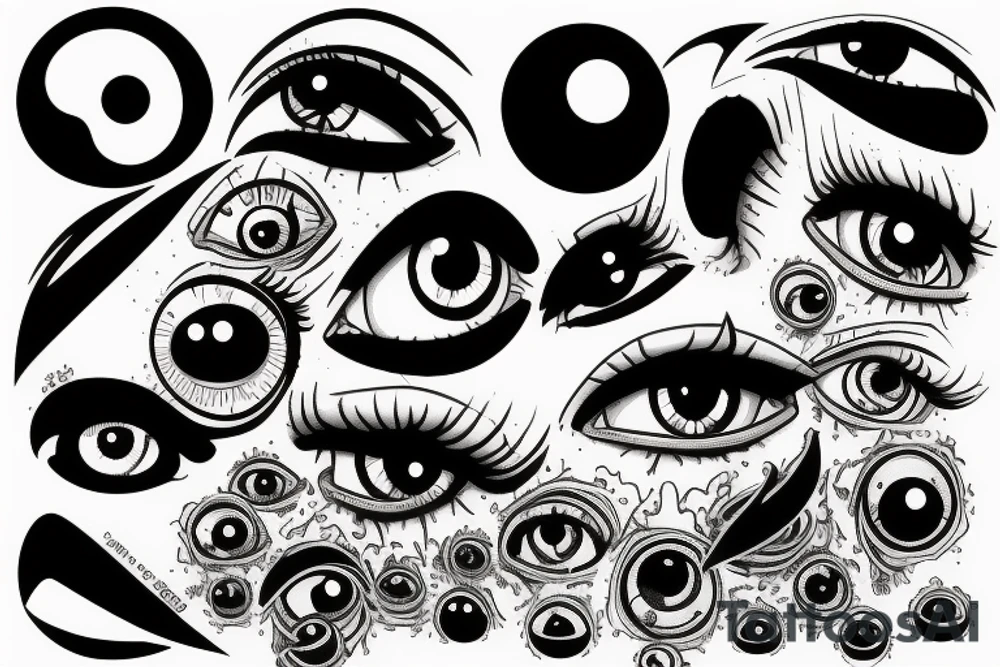 3d eye ball bloodshot tattoo idea