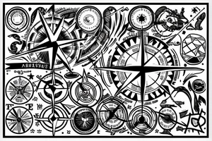 compass star planet anchor
Not all who wander are lost tattoo idea