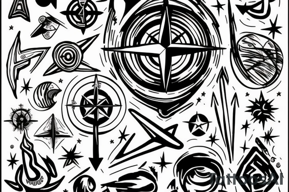 compass star planet anchor
Not all who wander are lost tattoo idea