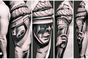 Baseball player with big muscles tattoo idea