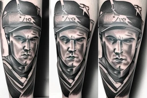 Baseball player with big muscles tattoo idea