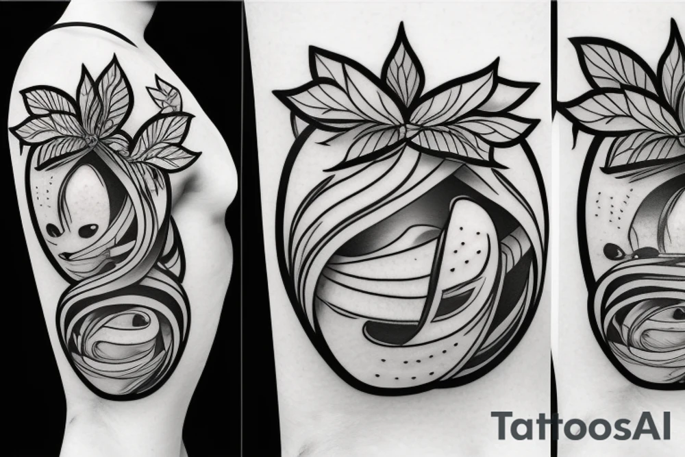 3d apple tattoo idea
