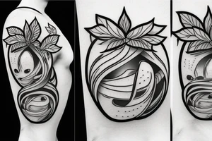 3d apple tattoo idea