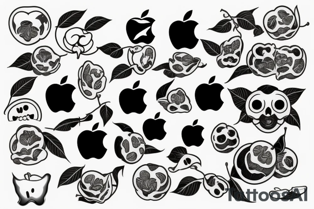 3d apple tattoo idea