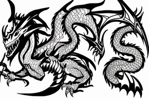 Dragon with sharp teeth tattoo idea