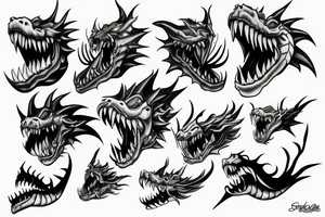 Dragon with sharp teeth tattoo idea