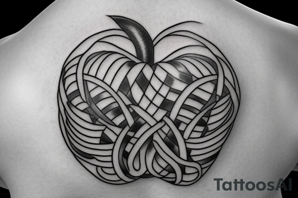 3d apple tattoo idea