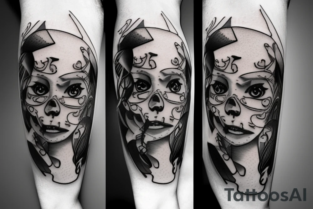 3d apple tattoo idea
