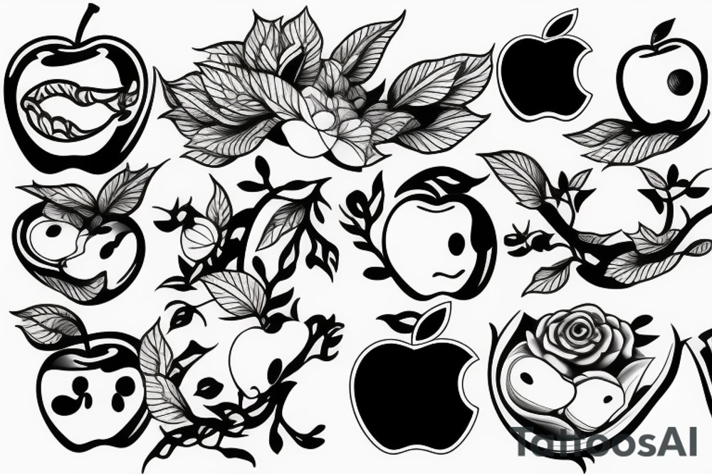 3d apple tattoo idea