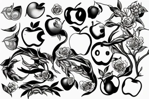 3d apple tattoo idea