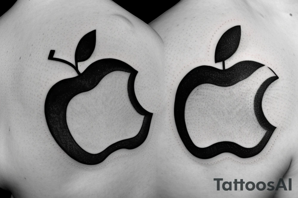 3d apple tattoo idea