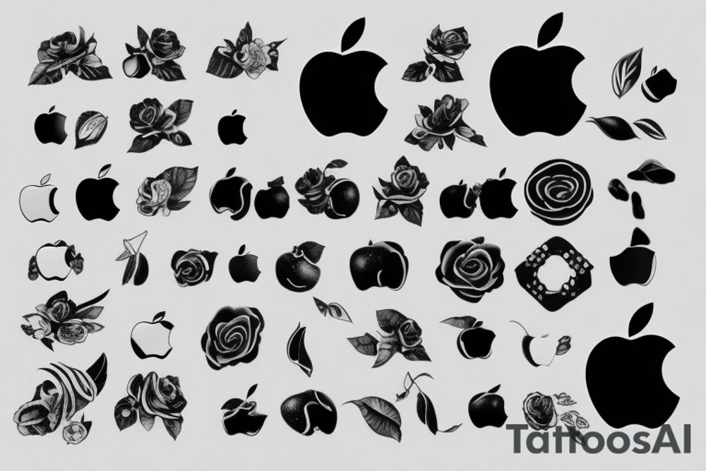 3d apple tattoo idea