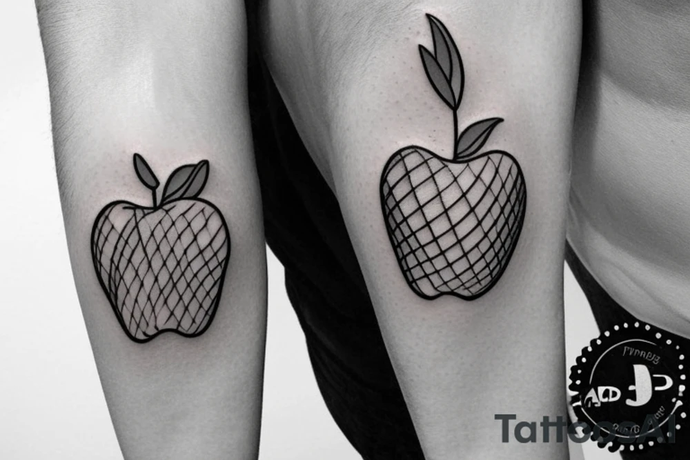 3d apple tattoo idea