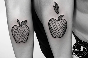 3d apple tattoo idea