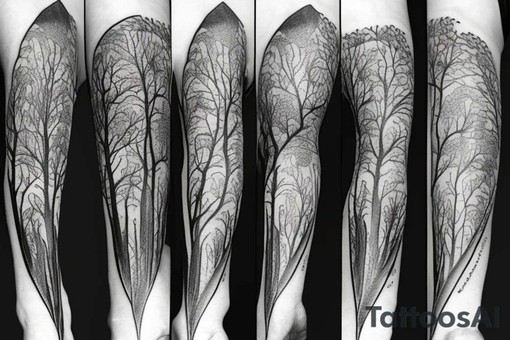 Forearm forest tato tattoo idea