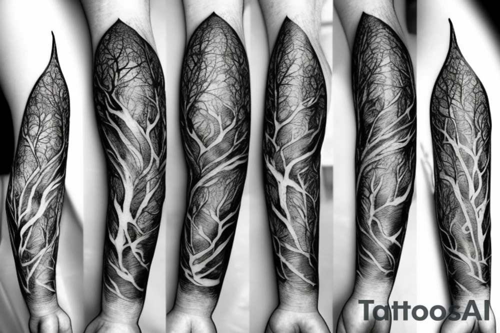Forearm forest tato tattoo idea