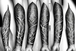 Forearm forest tato tattoo idea