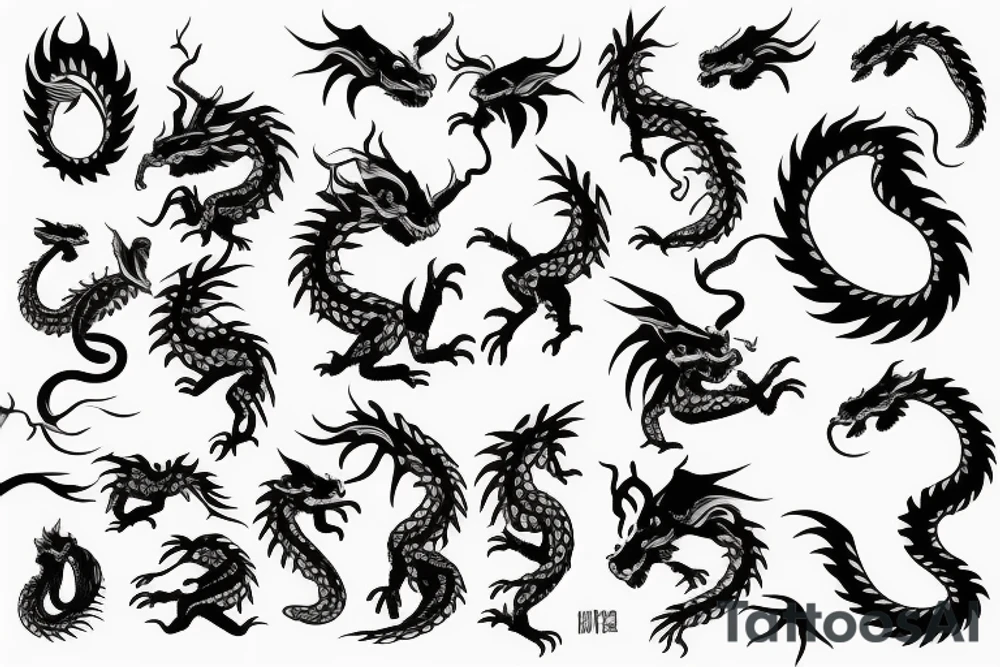 vine with dragon tattoo idea