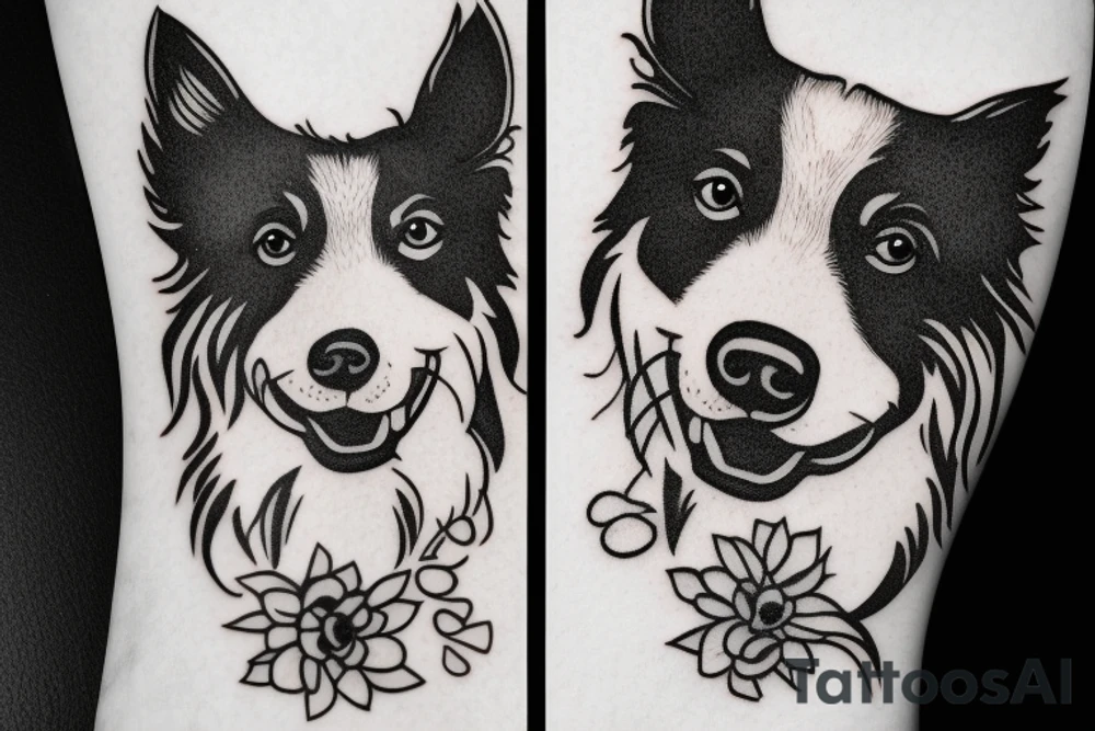 Border Collie Face tattoo idea