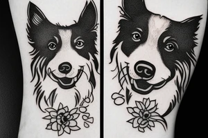 Border Collie Face tattoo idea