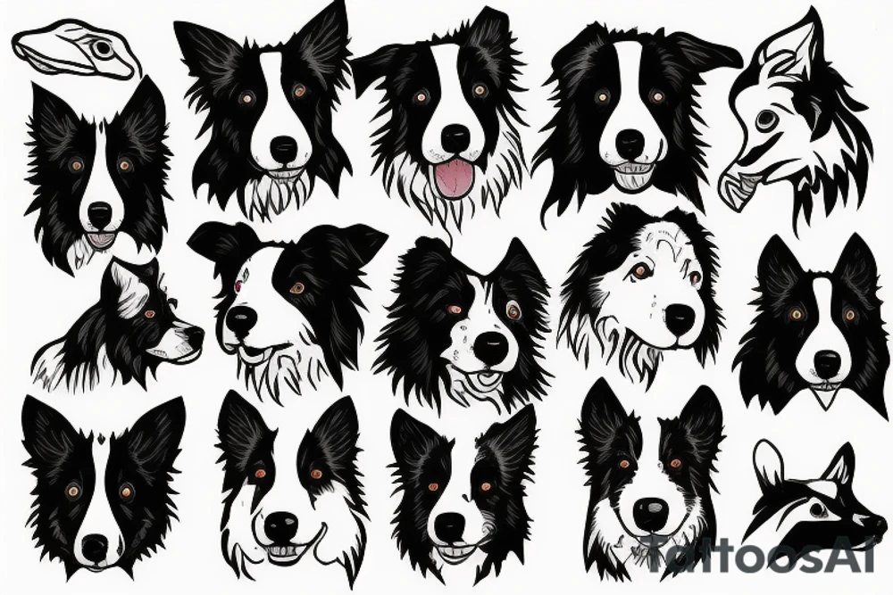Border Collie Face tattoo idea
