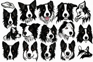 Border Collie Face tattoo idea