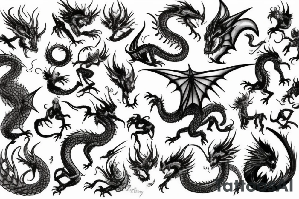 Fantasy and dragons and Fae tattoo idea