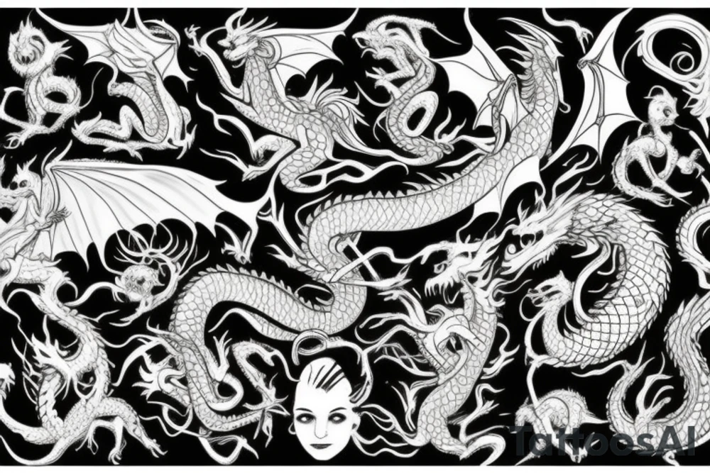 Fantasy and dragons and Fae tattoo idea